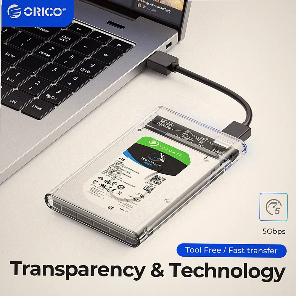 Orico 2.5" USB3.0 to SATA Hard Drive Disk HDD SSD Enclosure External Laptop Case